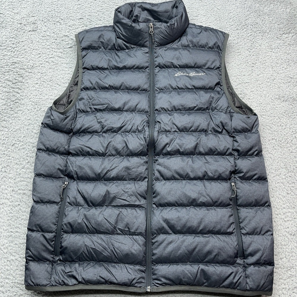 Eddie Bauer EB650 Down Puffer Vest Mens LT Blue/Gray Lightweight Gorpcore